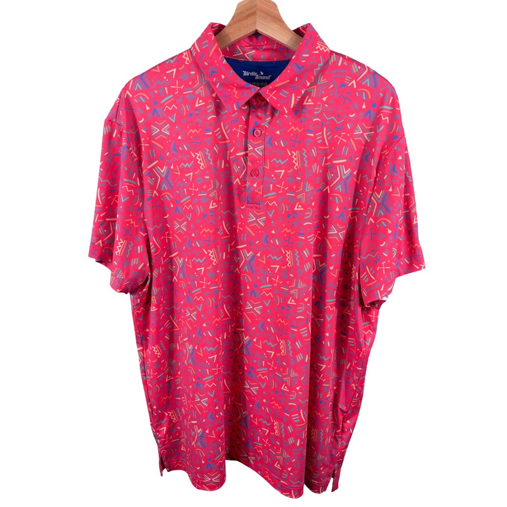 Birdie & Bound Golf Polo Shirt‎ XL Mens Abstract Print Short Sleeve